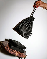 The Satin Pouch by Hedoine black satin hosiery storage bag for delicates