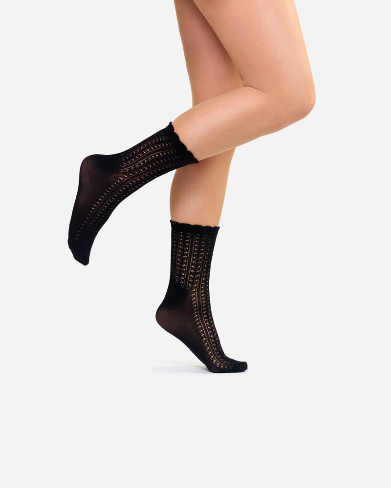 The Saint | Knit-patterned Socks Black