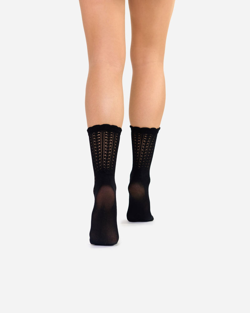 The Saint | Knit-patterned Socks Black