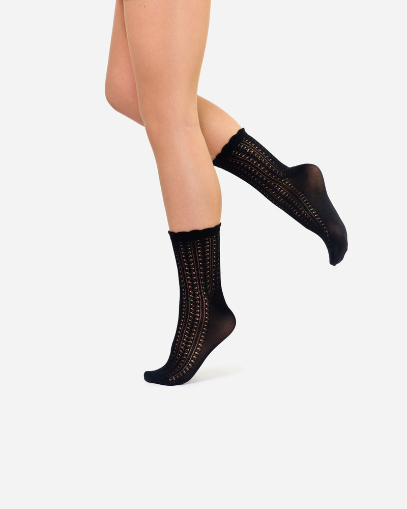 The Saint | Knit-patterned Socks Black