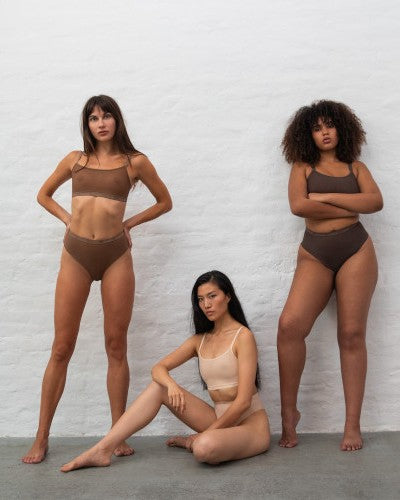 Supportive All Mesh Brazilian Briefs Nude Vivid