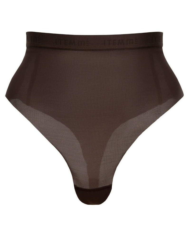 Supportive All Mesh Brazilian Briefs Nude Smoky