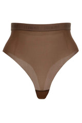 Supportive All Mesh Brazilian Briefs Nude Olive