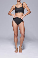 Supportive All Mesh Brazilian Briefs Black