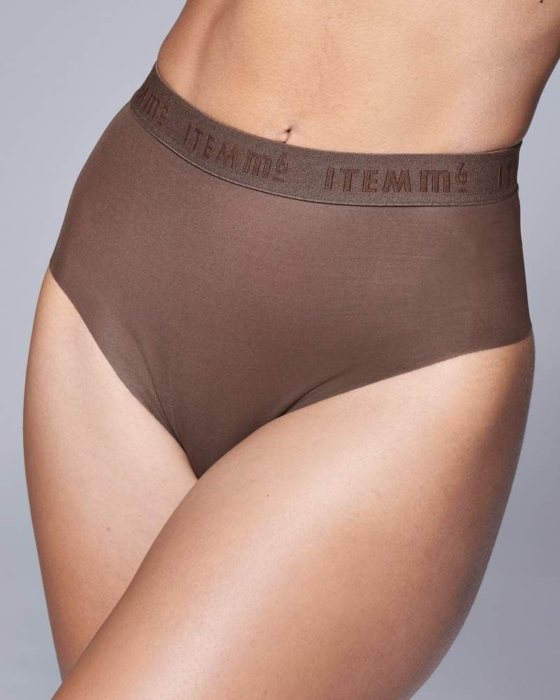 Supportive All Mesh Brazilian Briefs Nude Smoky