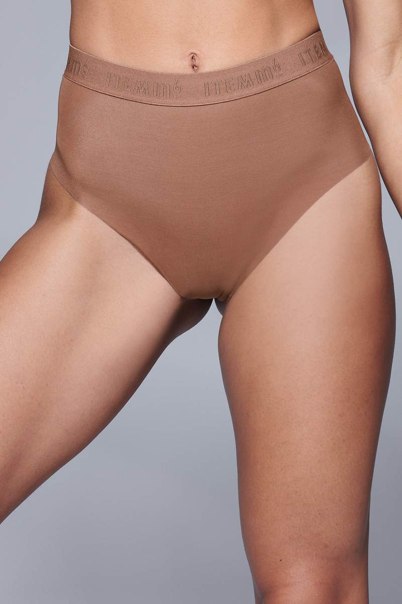 Supportive All Mesh Brazilian Briefs Nude Olive