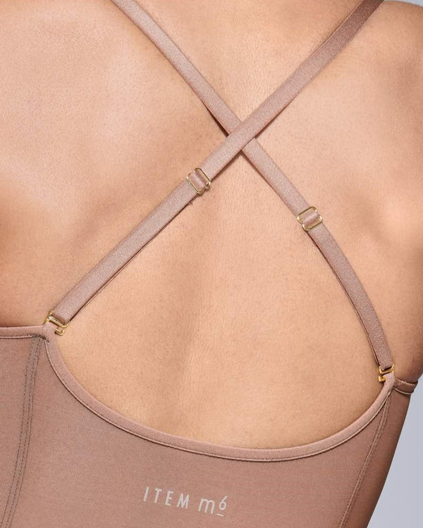 Shaping Power Mesh V-Neck Body Nude Olive